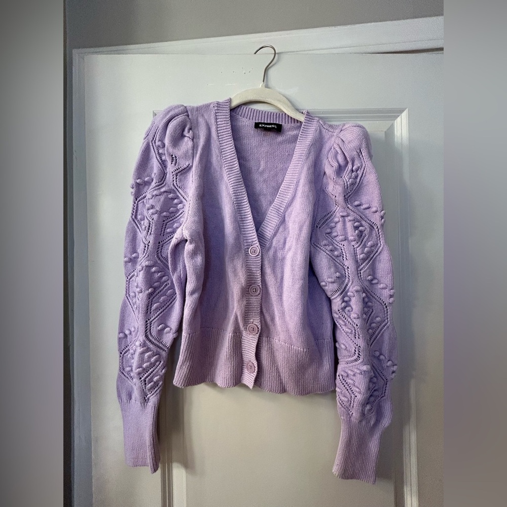 Express Lilac Cardigan Sweater